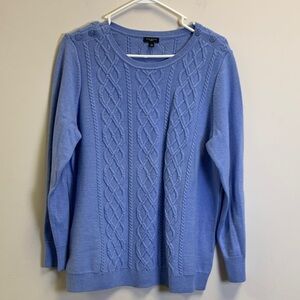 Talbots Light Blue Cable Knit Sweater